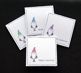 Merry Christmas Santa (set of 4) - Handcrafted Christmas Cards - dr20-0027